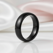 Classic Black Men's Ceramic Wedding Band-Black Diamonds New York