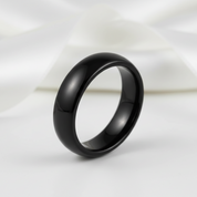 Classic Black Men's Ceramic Wedding Band-Black Diamonds New York