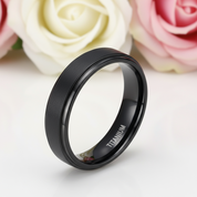 Classic Black Titanium Men's Wedding Band-Black Diamonds New York