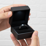 Classic Black Titanium Men's Wedding Band-Black Diamonds New York