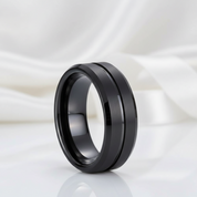Classic Black Tungsten Carbide Rings for Couple-Black Diamonds New York