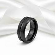 Classic Black Tungsten Men's Wedding Band-Black Diamonds New York