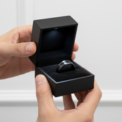 Classic Black Tungsten Men's Wedding Band-Black Diamonds New York