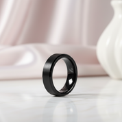 Classic Brushed Black Ceramic Men's Wedding Band-Black Diamonds New York