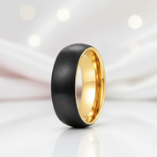Classic Brushed Black Tungsten Men's Wedding Band-Black Diamonds New York
