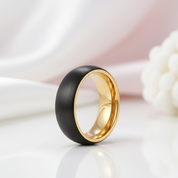 Classic Brushed Black Tungsten Men's Wedding Band-Black Diamonds New York