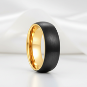 Classic Brushed Black Tungsten Men's Wedding Band-Black Diamonds New York