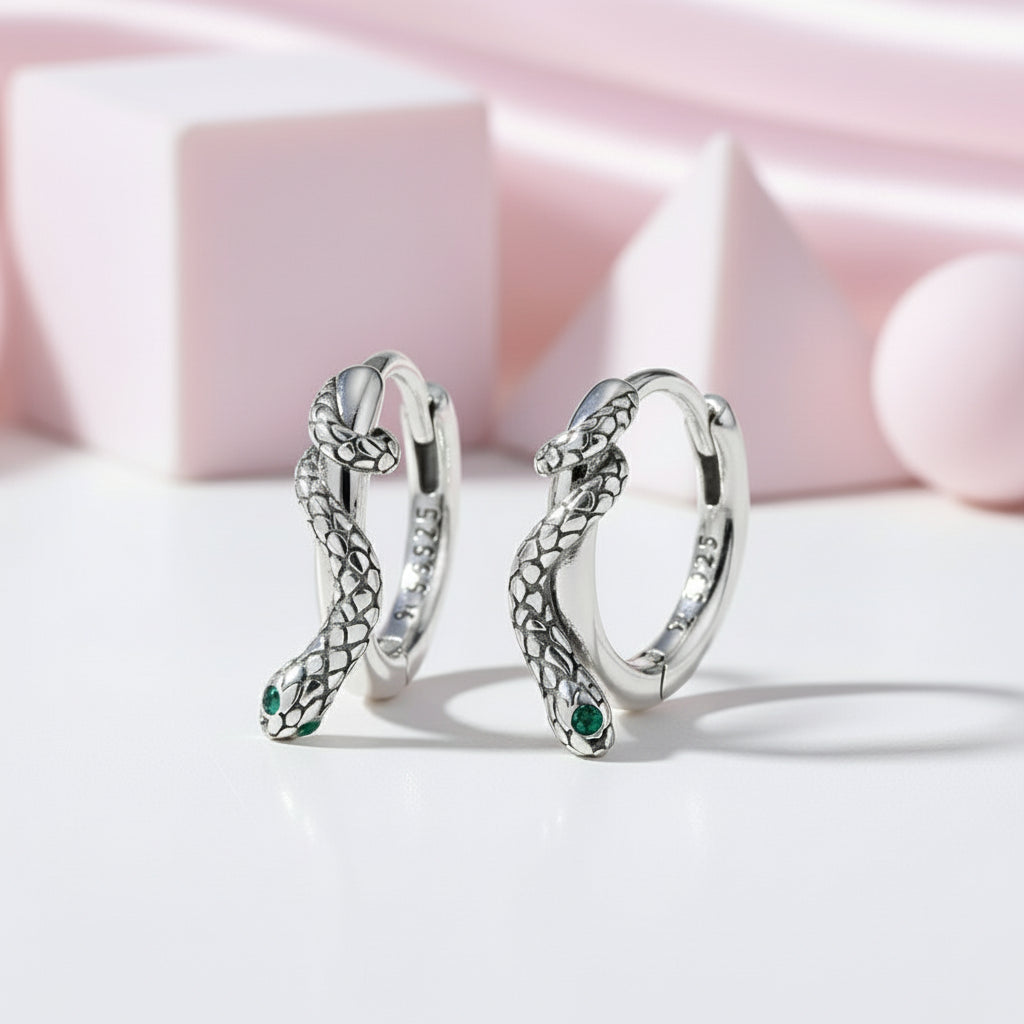 Classic Diamond Snake Buckle Earrings-Black Diamonds New York