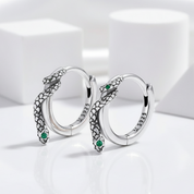 Classic Diamond Snake Buckle Earrings-Black Diamonds New York