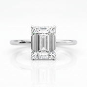 Classic Emerald Cut Solitaire Engagement Ring-Black Diamonds New York