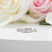 Classic Full Eternity Thin Wedding Band-Black Diamonds New York