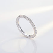 Classic Full Eternity Thin Wedding Band-Black Diamonds New York