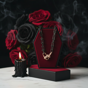 Classic Gold & Black Electroplated Gothic Necklace-Black Diamonds New York