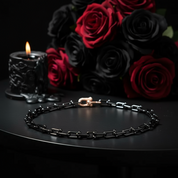 Classic Gold & Black Electroplated Gothic Necklace-Black Diamonds New York