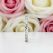 Classic Half Eternity Thin Women's Wedding Band-Black Diamonds New York