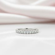 Classic Half Eternity Thin Women's Wedding Band-Black Diamonds New York