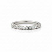 Classic Half Eternity Thin Women's Wedding Band-Black Diamonds New York