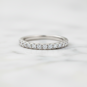Classic Half Eternity Thin Women's Wedding Band-Black Diamonds New York