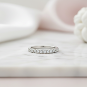 Classic Half Eternity Thin Women's Wedding Band-Black Diamonds New York
