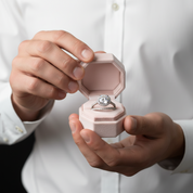 Classic Halo Round Cut White Gold Wedding Ring Set-Black Diamonds New York