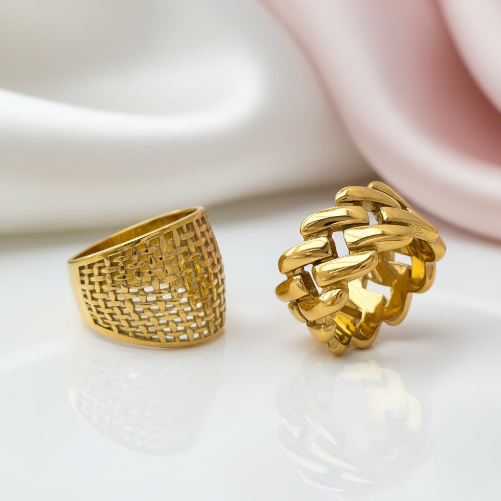 Classic Hollow Women's Wide Band-Black Diamonds New York