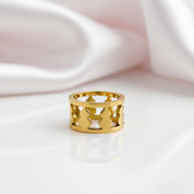 Classic Hollow Women's Wide Band-Black Diamonds New York