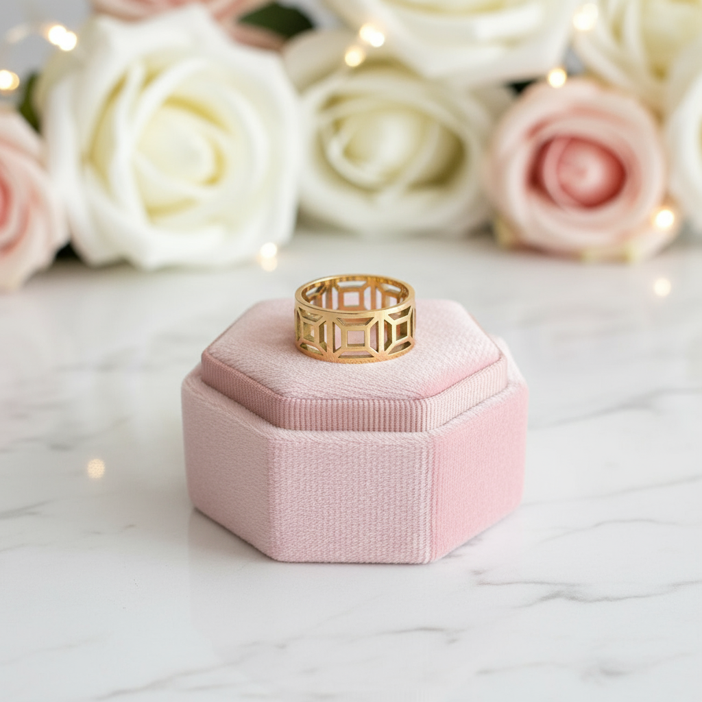 Classic Hollow Women's Wide Band-Black Diamonds New York