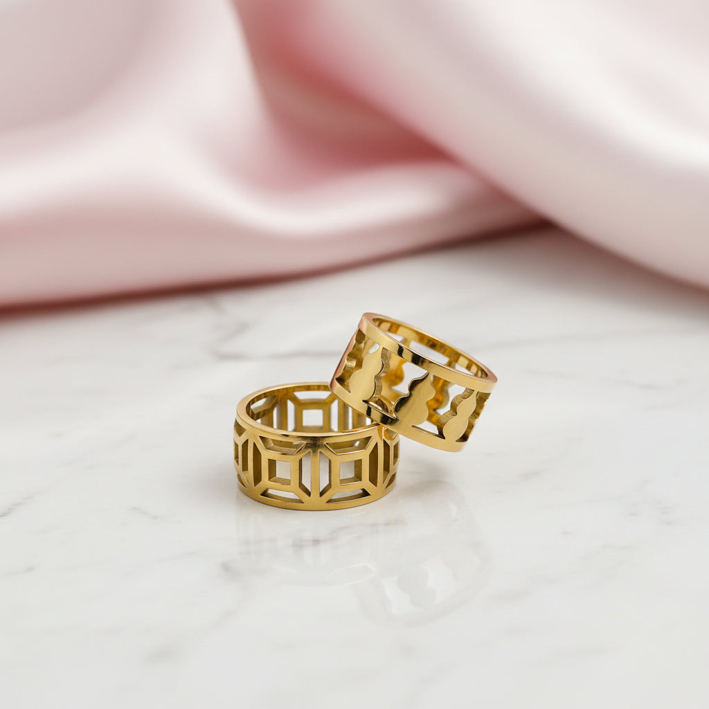 Classic Hollow Women's Wide Band-Black Diamonds New York
