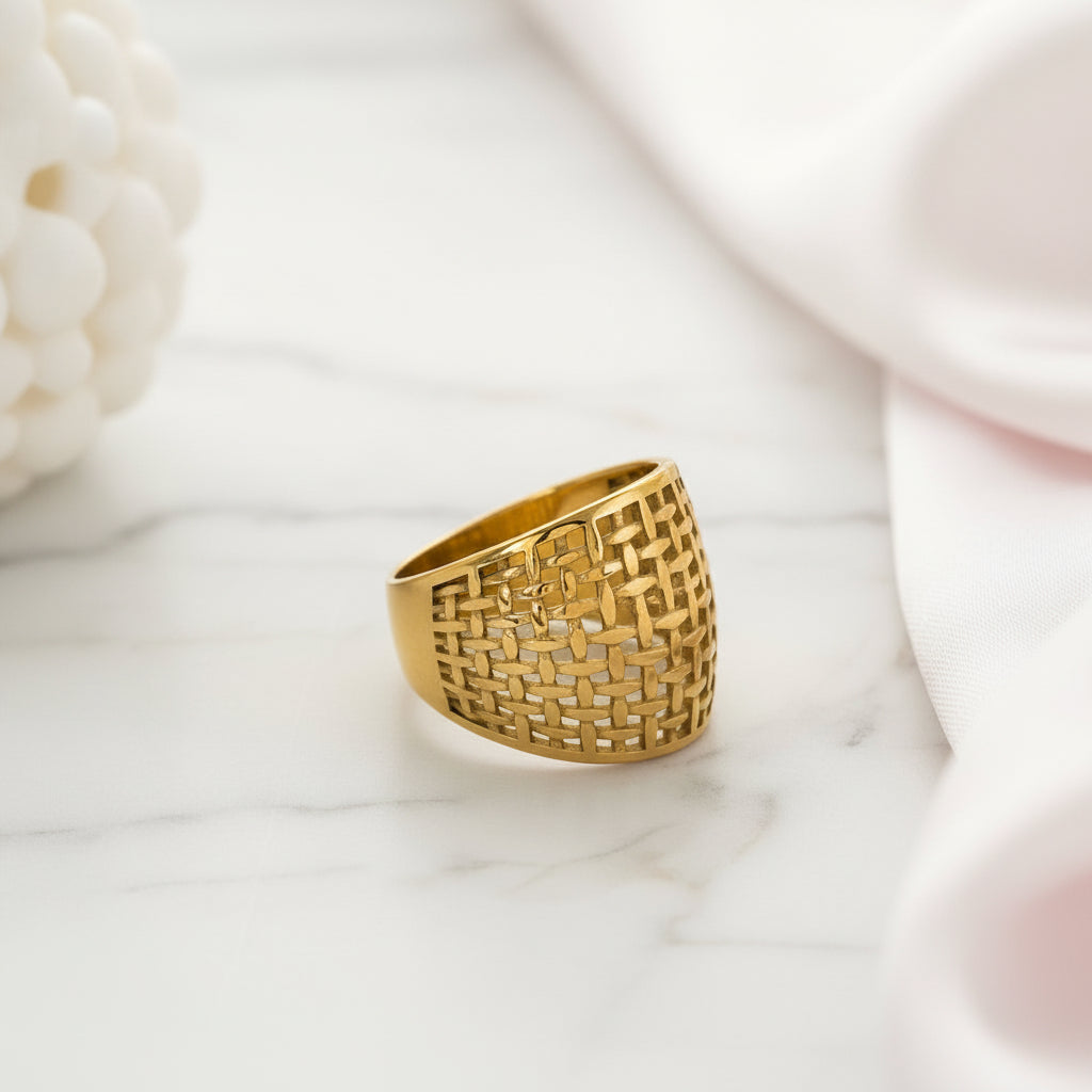 Classic Hollow Women's Wide Band-Black Diamonds New York