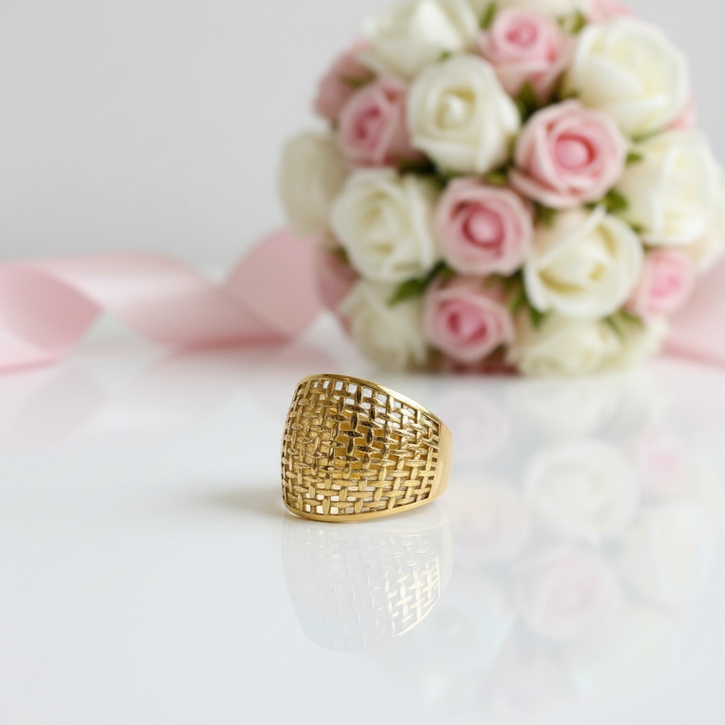 Classic Hollow Women's Wide Band-Black Diamonds New York