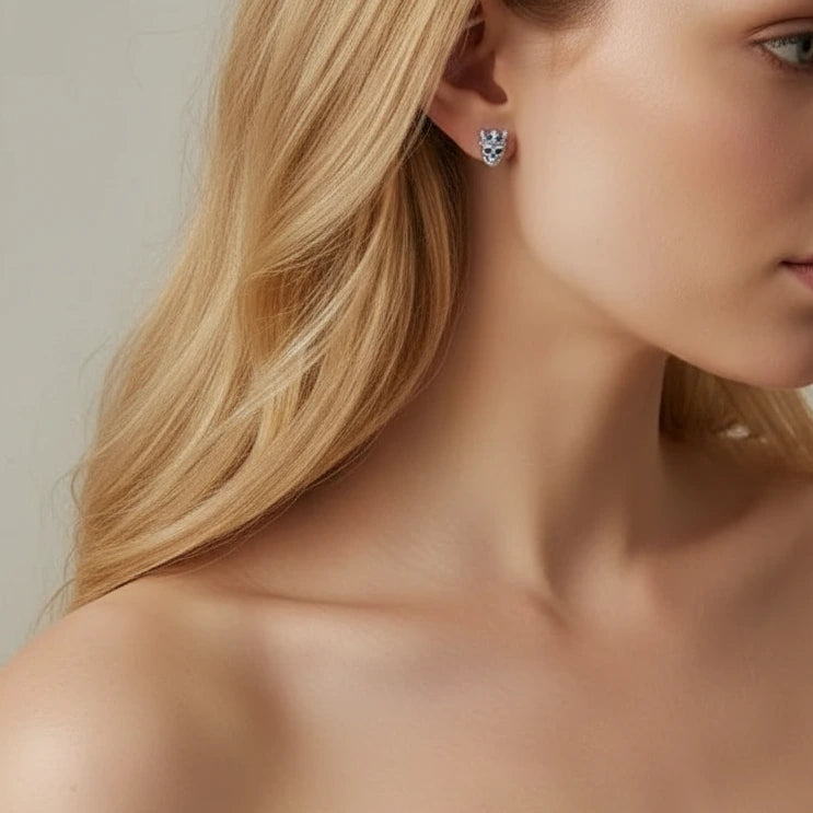 Classic King of Skull Stud Earrings-Black Diamonds New York