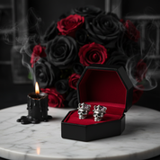Classic King of Skull Stud Earrings-Black Diamonds New York