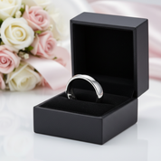 Classic Men's 6mm Dome Tungsten Wedding Band-Black Diamonds New York