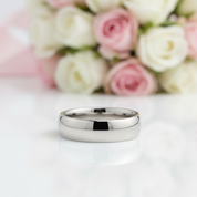 Classic Men's 6mm Dome Tungsten Wedding Band-Black Diamonds New York