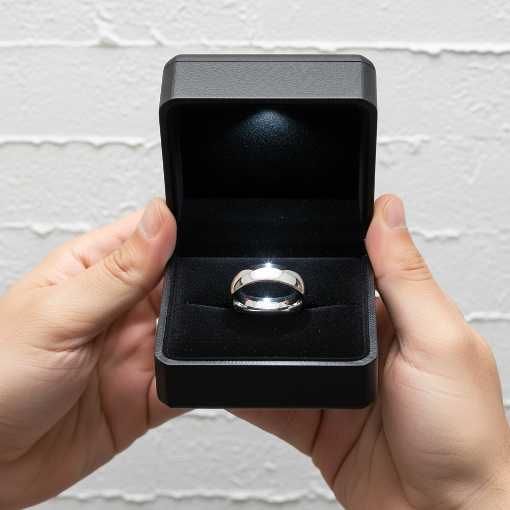 Classic Men's 6mm Dome Tungsten Wedding Band-Black Diamonds New York