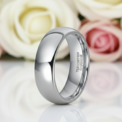 Classic Men's 6mm Dome Tungsten Wedding Band-Black Diamonds New York