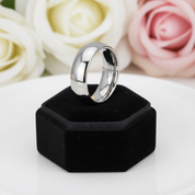 Classic Men's 6mm Dome Tungsten Wedding Band-Black Diamonds New York