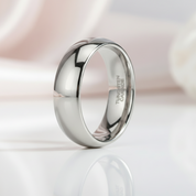 Classic Men's 6mm Dome Tungsten Wedding Band-Black Diamonds New York