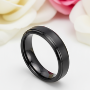 Classic Men's 6mm Tungsten Carbide Wedding Band-Black Diamonds New York