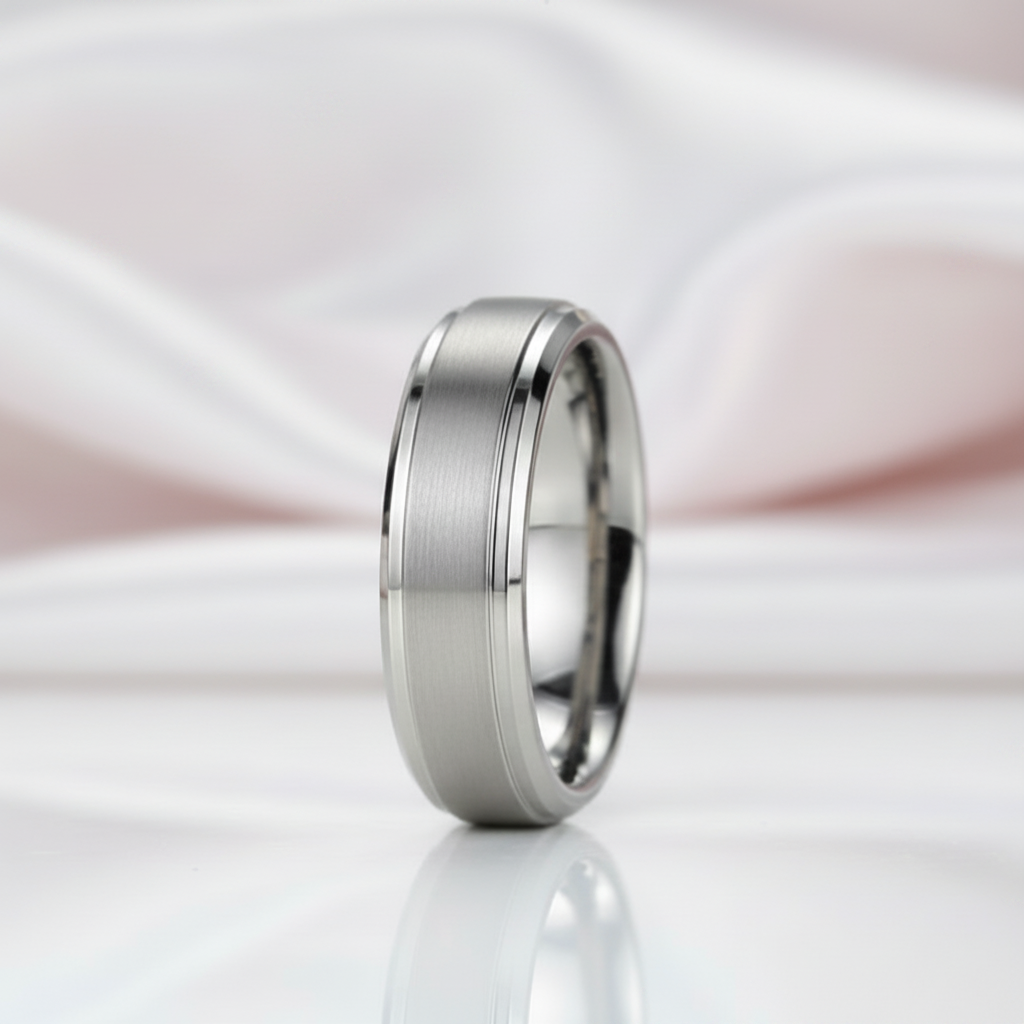 Classic Men's 6mm Tungsten Carbide Wedding Band-Black Diamonds New York