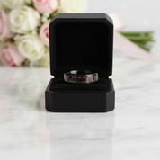 Classic Men's 8mm Black Ceramic Wedding Band-Black Diamonds New York