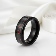 Classic Men's 8mm Black Ceramic Wedding Band-Black Diamonds New York