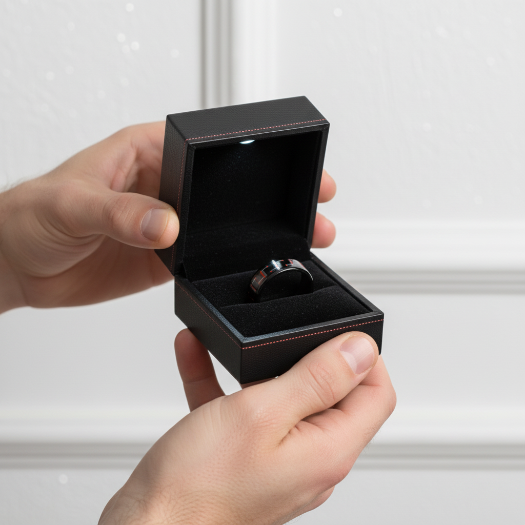 Classic Men's 8mm Black Ceramic Wedding Band-Black Diamonds New York