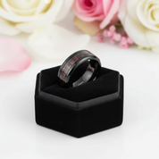 Classic Men's 8mm Black Ceramic Wedding Band-Black Diamonds New York