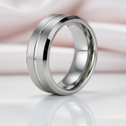 Classic Men's 8mm Tungsten Carbide Wedding Band-Black Diamonds New York