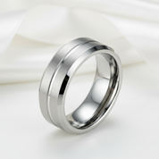 Classic Men's 8mm Tungsten Carbide Wedding Band-Black Diamonds New York