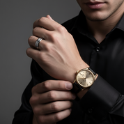 Classic Men's Brushed Tungsten Carbide Wedding Band-Black Diamonds New York