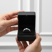 Classic Men's Brushed Tungsten Carbide Wedding Band-Black Diamonds New York