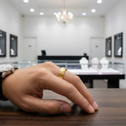 Classic Men's Tungsten Carbide Wedding Band-Black Diamonds New York