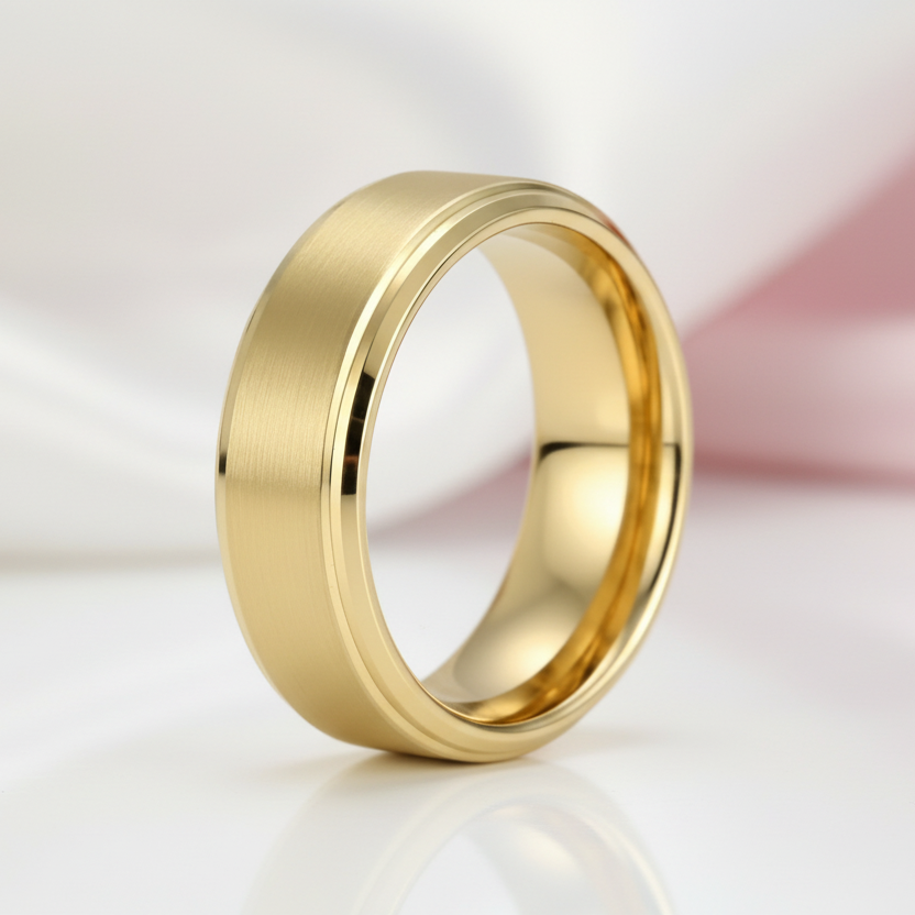 Classic Men's Tungsten Carbide Wedding Band-Black Diamonds New York